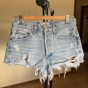 Agolde Parker Vintage Cut Off Distressed Jean Shorts Size 25